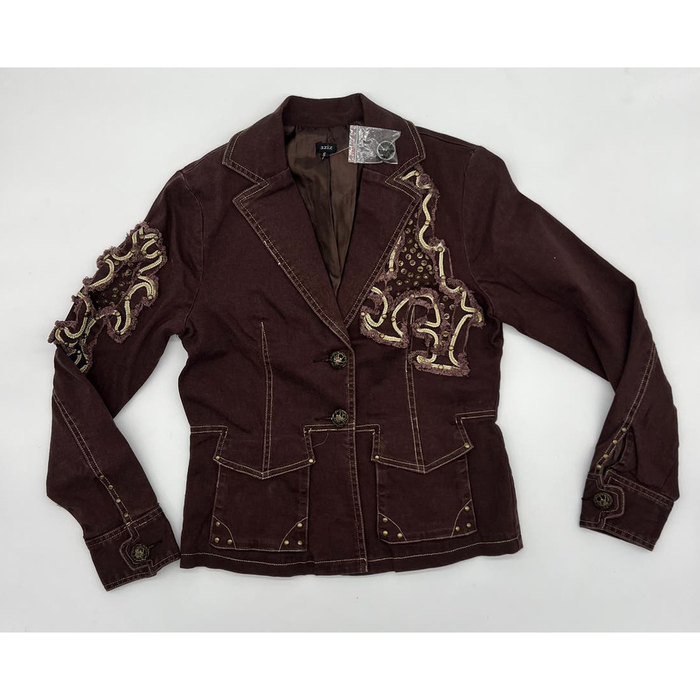 NWT Aziz Burgundy Jacket Size S